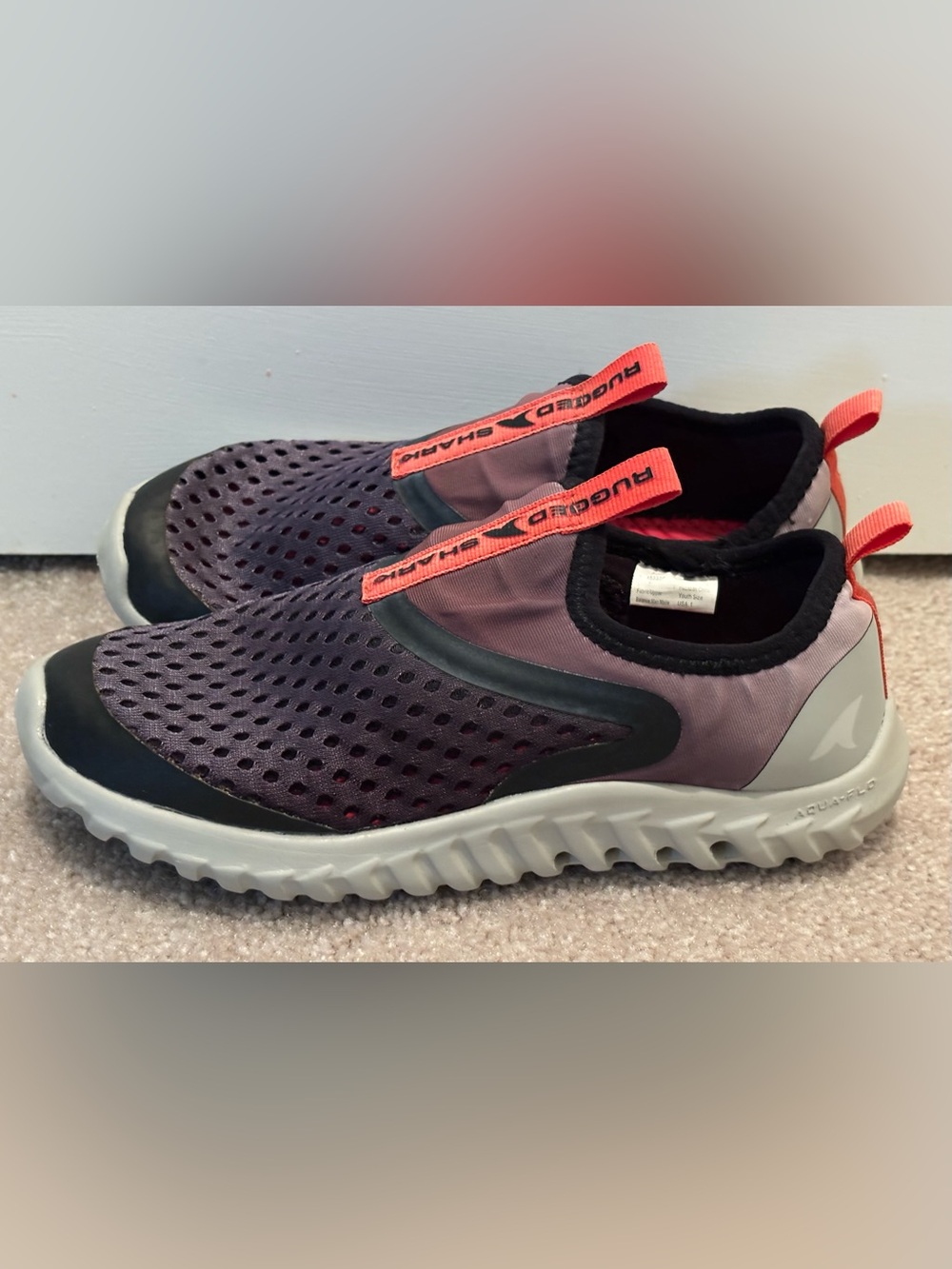 Rugged Shark Aqua Flo Boys Size 1 Water Shoes Slip-On Athletic Sneakers Summer